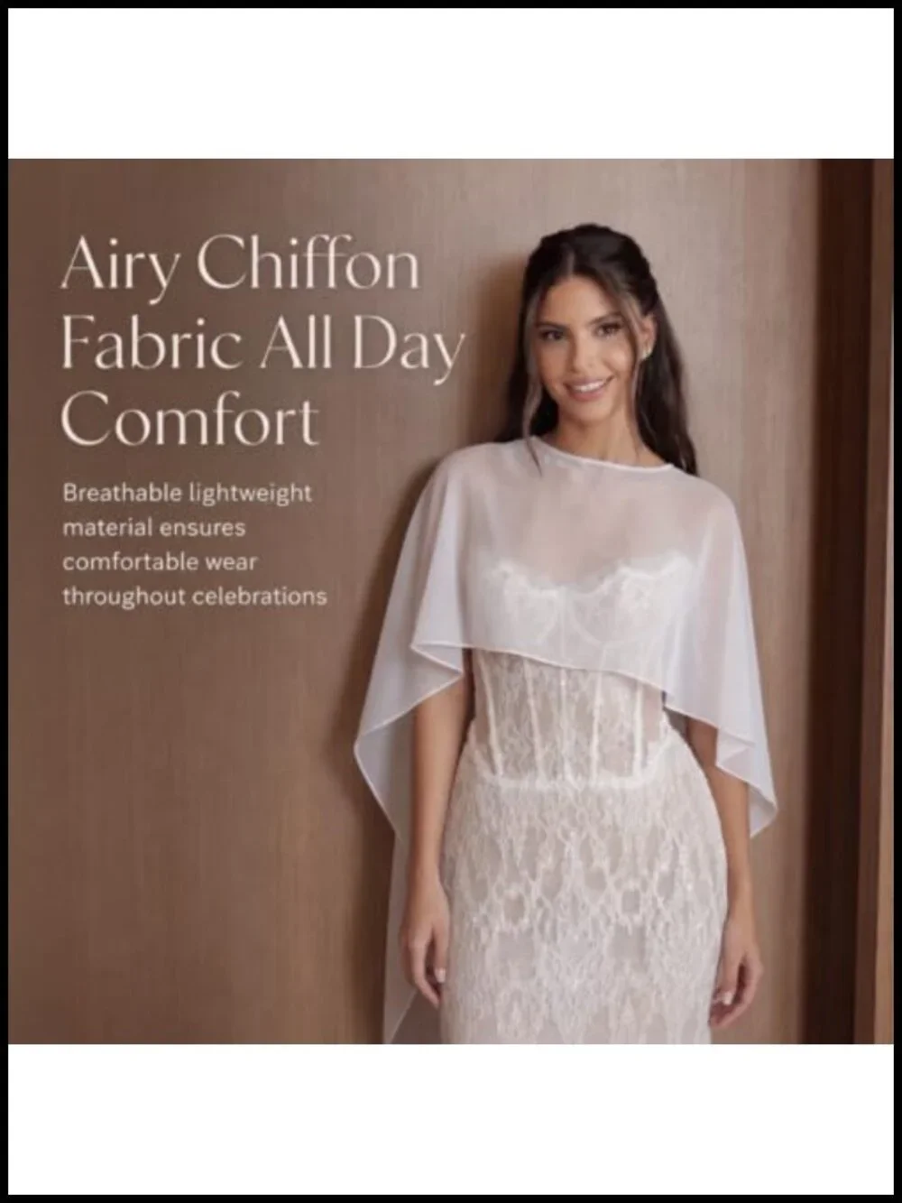 Chiffon Cape Bridal Wrap Shawl Shoulder Cover Up Wedding